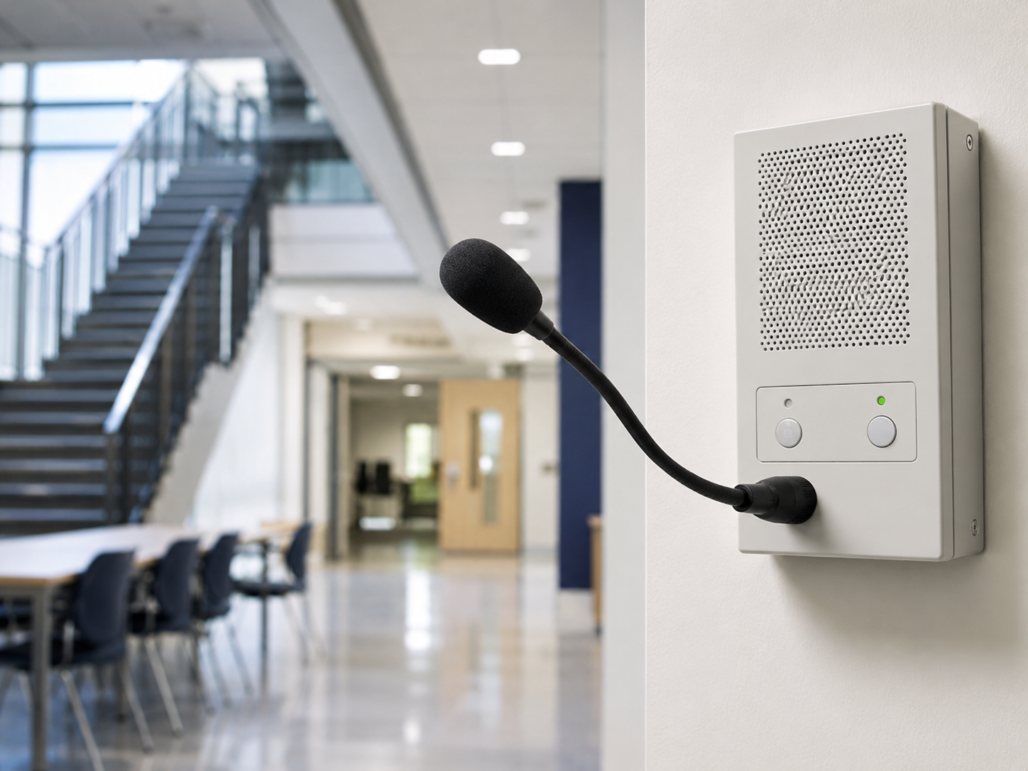 HD image of an intercom and public address system